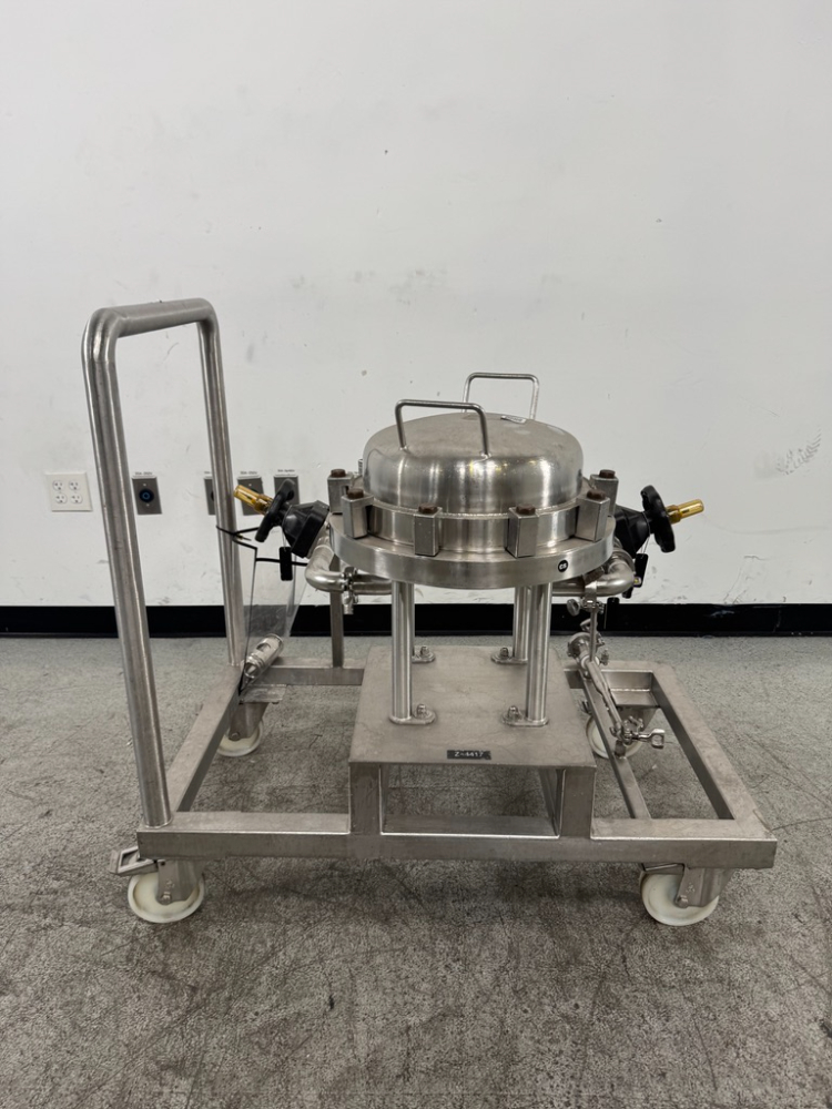 Image of Stainless Steel Multi-Cartridge Filter Housing on Mobile Cart